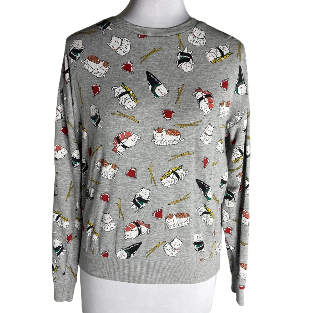 Divided Sushi Cat Sweatshirt Size Medium